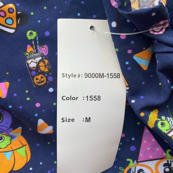 Gabby Brooke Halloween Jack o Lanterns Koalas Sloth Cats LG Scrub Top Womens NWT - Picture 4 of 5